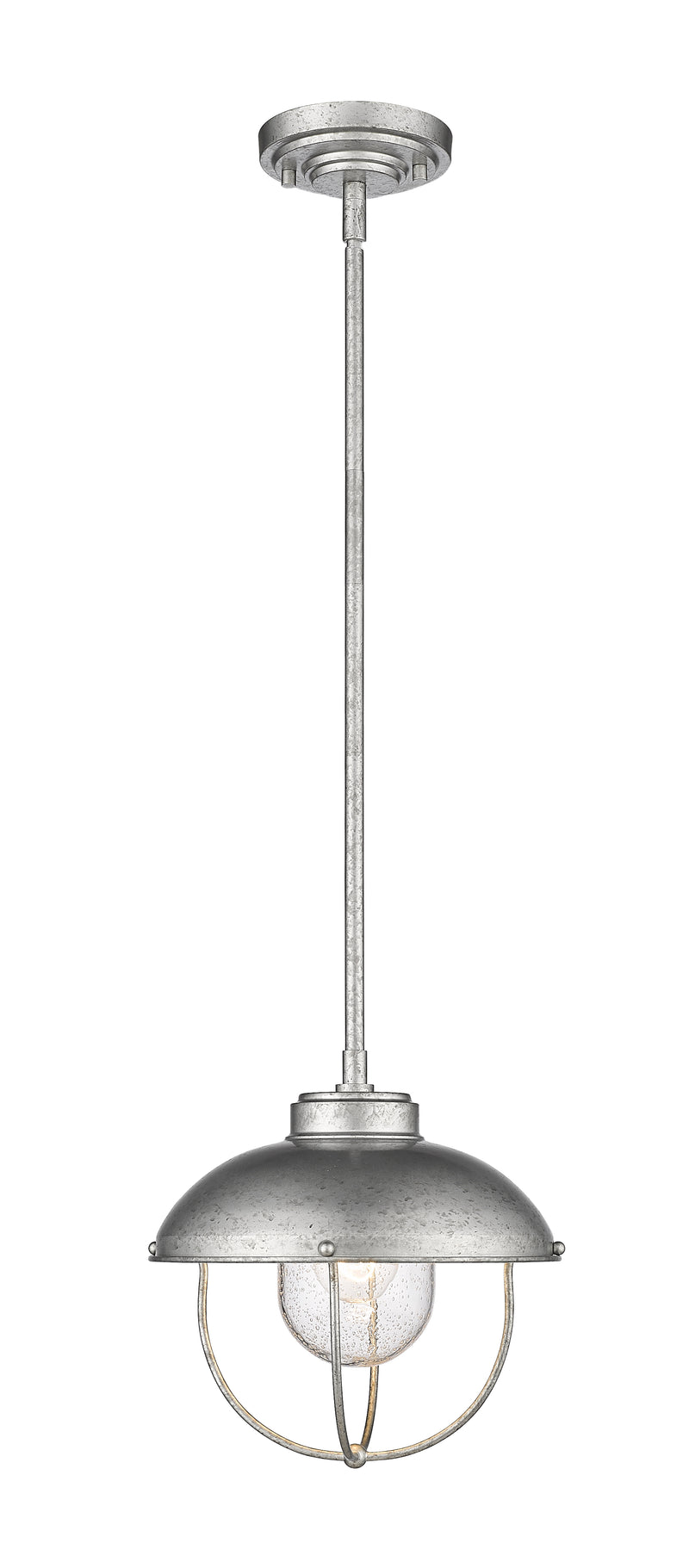 Ansel 1 Light 11" Outdoor Pendant in Galvanized