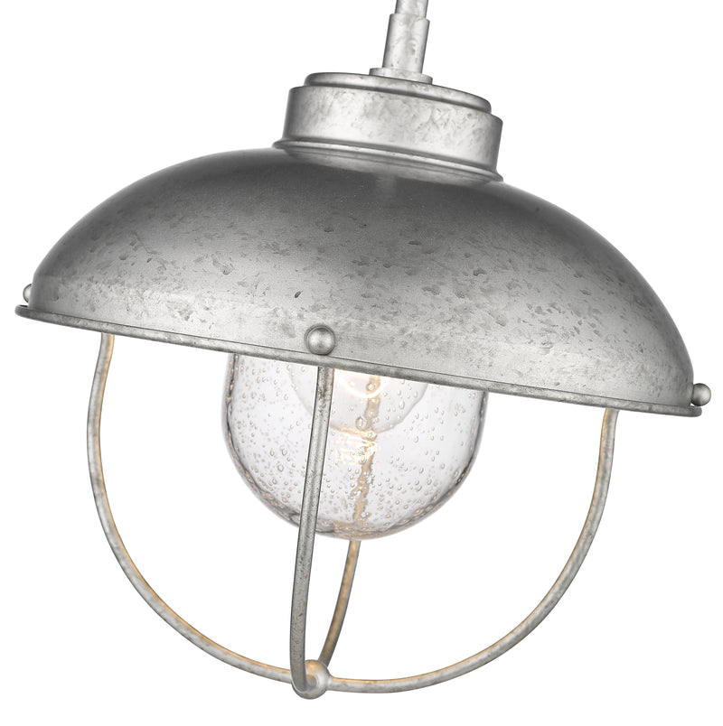 Ansel 1 Light 11" Outdoor Pendant in Galvanized