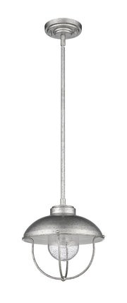 Ansel 1 Light 11" Outdoor Pendant in Galvanized