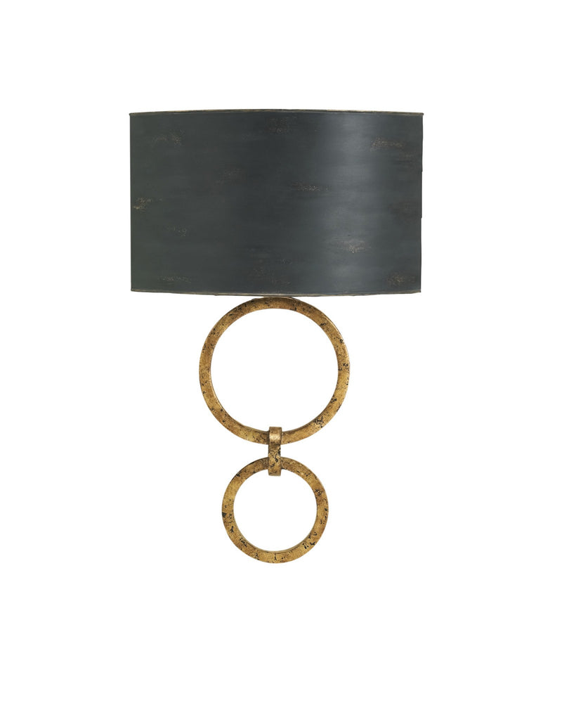 Bolebrook Wall Sconce in Black / Gold Leaf