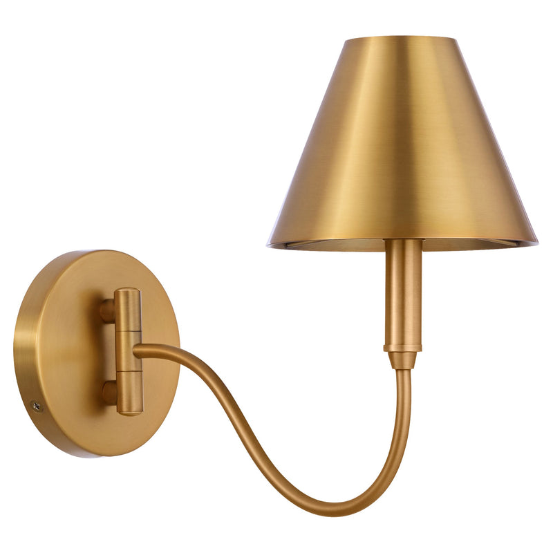 Waltz Swing Arm Wall Sconce in Brushed Brass