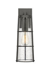 Helix 1 Light 6" Outdoor Wall Light, 17" Tall in Black