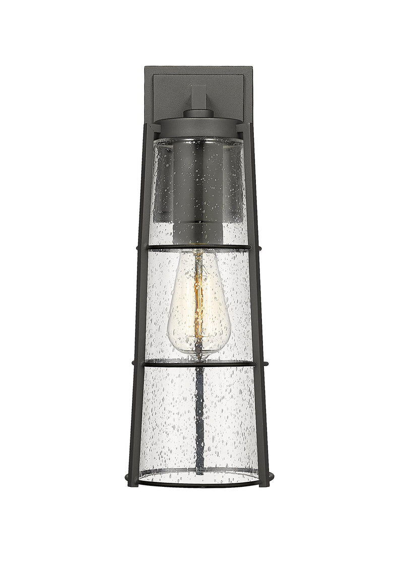 Helix 1 Light 6" Outdoor Wall Light, 17" Tall in Black