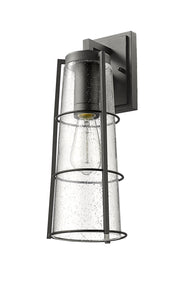 Helix 1 Light 6" Outdoor Wall Light, 17" Tall in Black