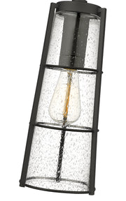 Helix 1 Light 6" Outdoor Chain Mount Ceiling Fixture, 17.25" Tall in Black