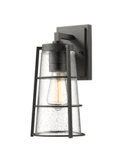 Helix 1 Light 6" Outdoor Wall Light, 13" Tall in Black