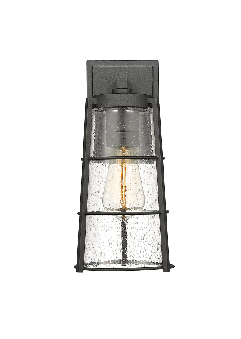 Helix 1 Light 6" Outdoor Wall Light, 13" Tall in Black