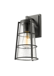 Helix 1 Light 6" Outdoor Wall Light, 13" Tall in Black