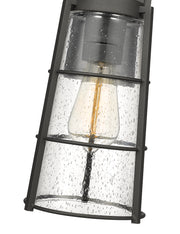 Helix 1 Light 6" Outdoor Wall Light, 13" Tall in Black