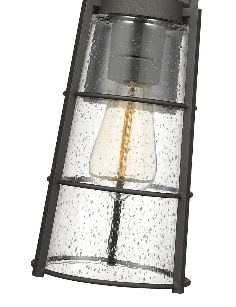 Helix 1 Light 6" Outdoor Wall Light, 13" Tall in Black