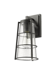 Helix 1 Light 6" Outdoor Wall Light, 13" Tall in Black