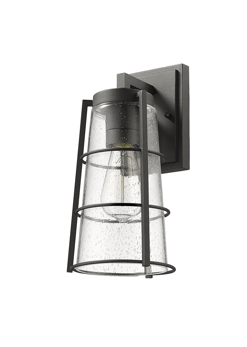 Helix 1 Light 6" Outdoor Wall Light, 13" Tall in Black