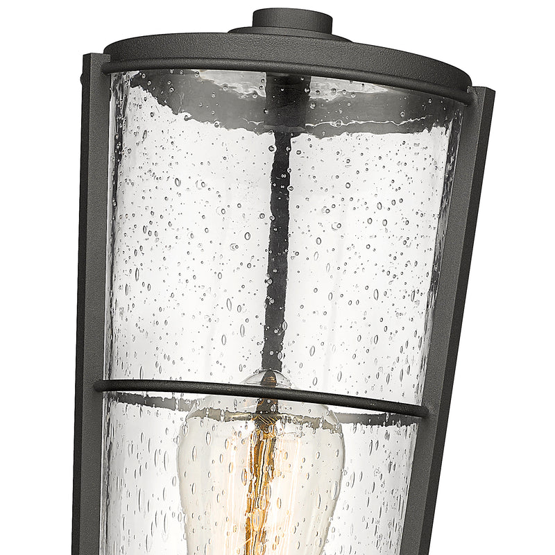 Helix 1 Light 6" Outdoor Post Mount Fixture, 19.5" Tall Lantern in Black, Post Top Only