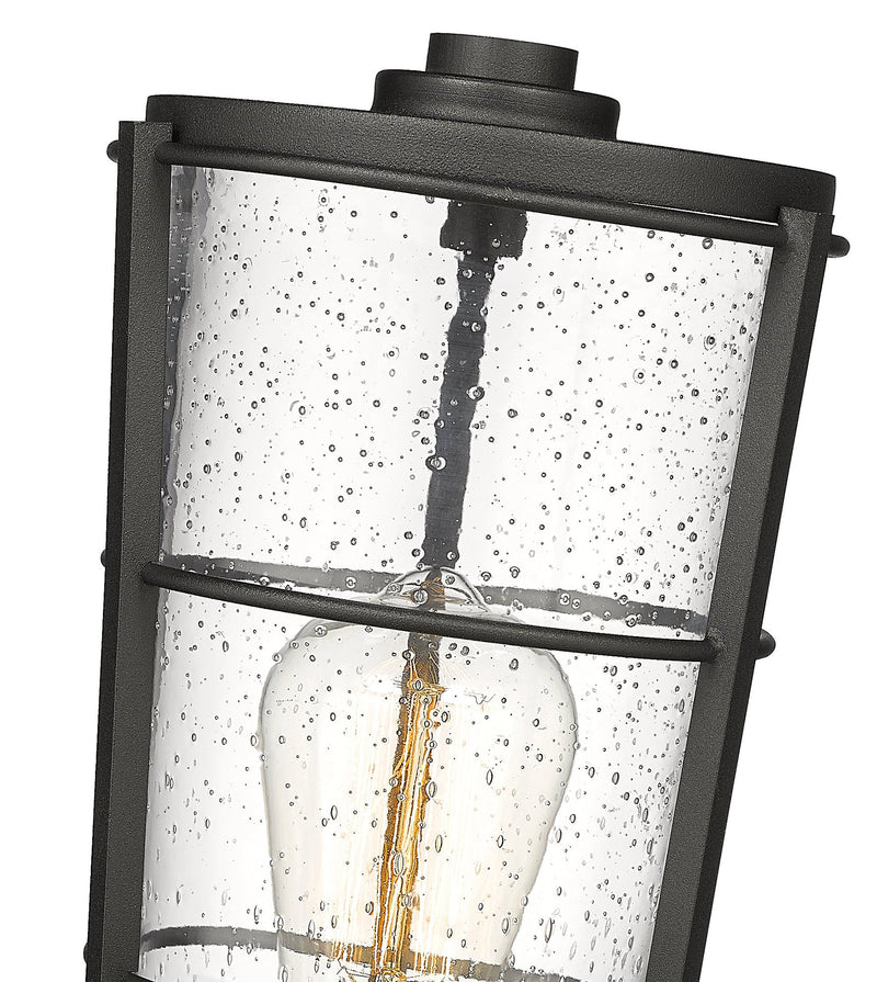 Helix 1 Light 6" Outdoor Post Mount Fixture, 15.25" Tall Lantern in Black, Post Top Only