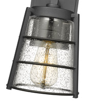 Helix 1 Light 6" Outdoor Wall Light, 9.25" Tall in Black