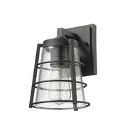 Helix 1 Light 6" Outdoor Wall Light, 9.25" Tall in Black