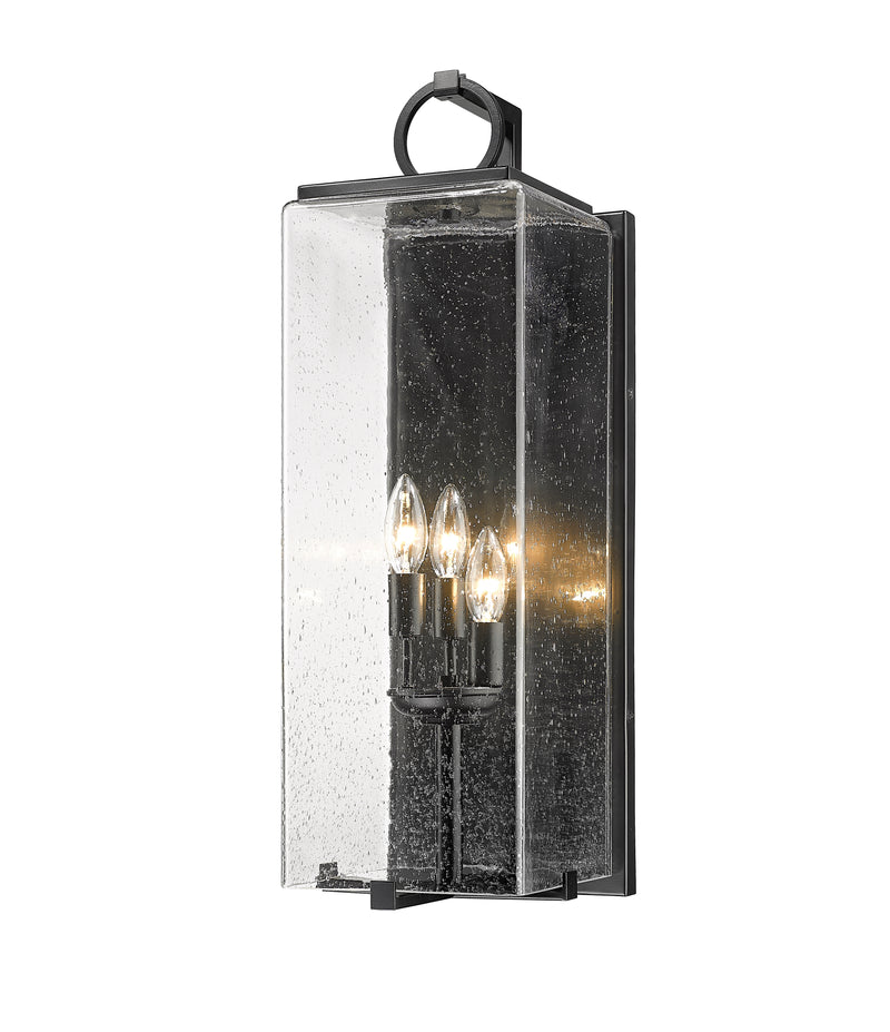 Sana 3 Light Outdoor Wall Light in Clear Seedy