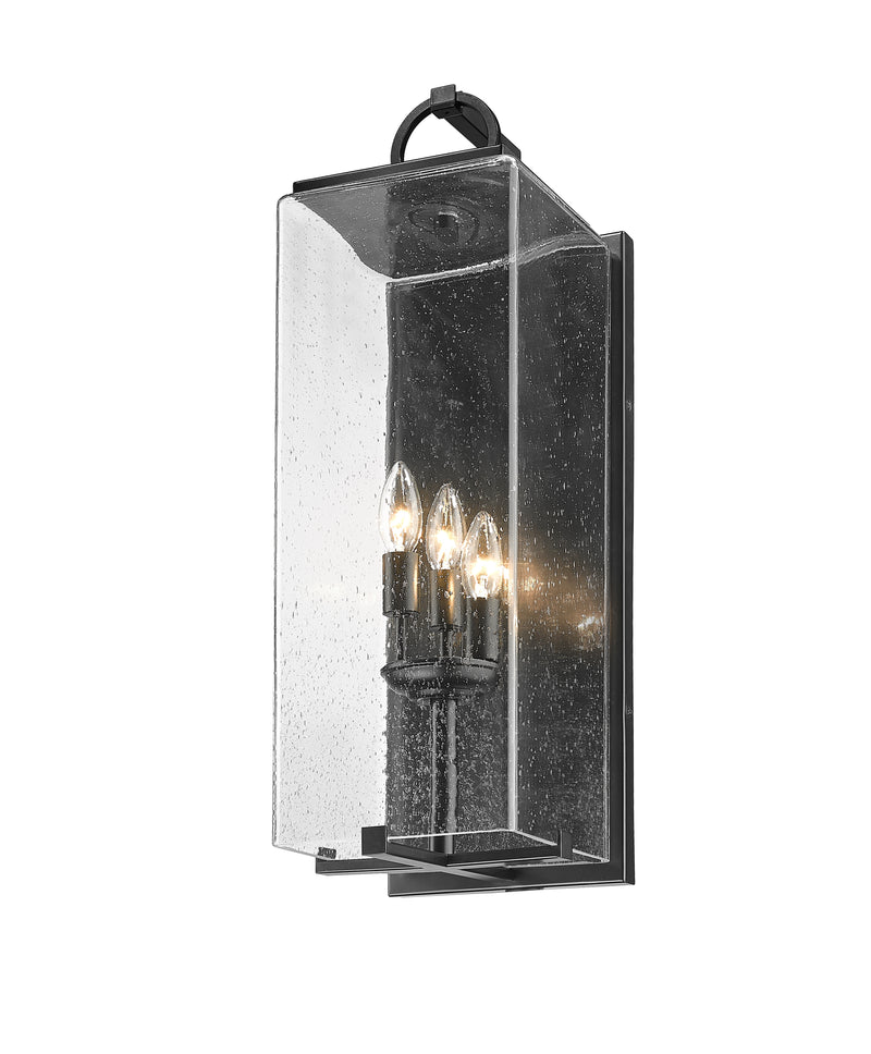 Sana 3 Light Outdoor Wall Light in Clear Seedy