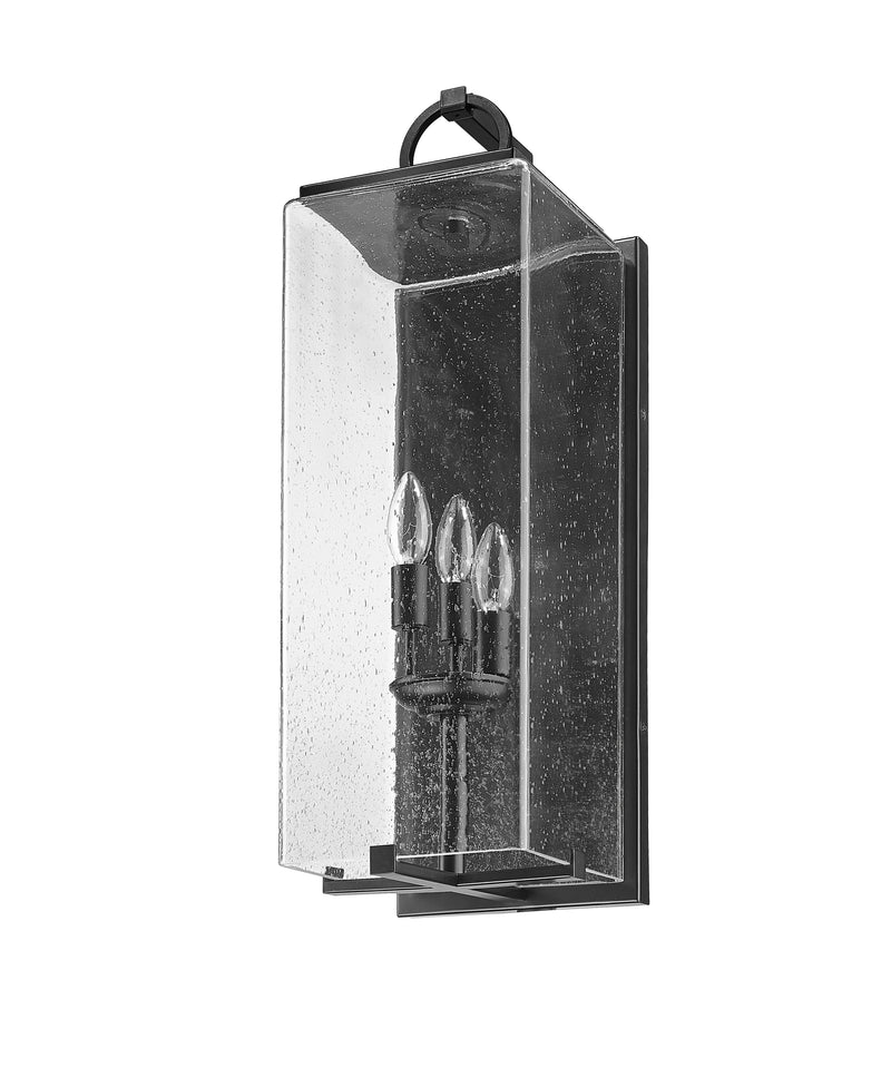 Sana 3 Light Outdoor Wall Light in Clear Seedy