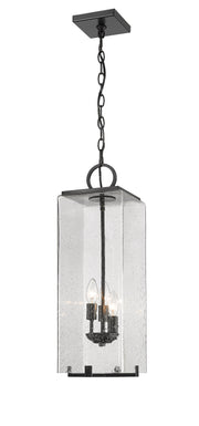 Sana 3 Light 8" Outdoor Chain Mount Ceiling Fixture in Clear Seedy