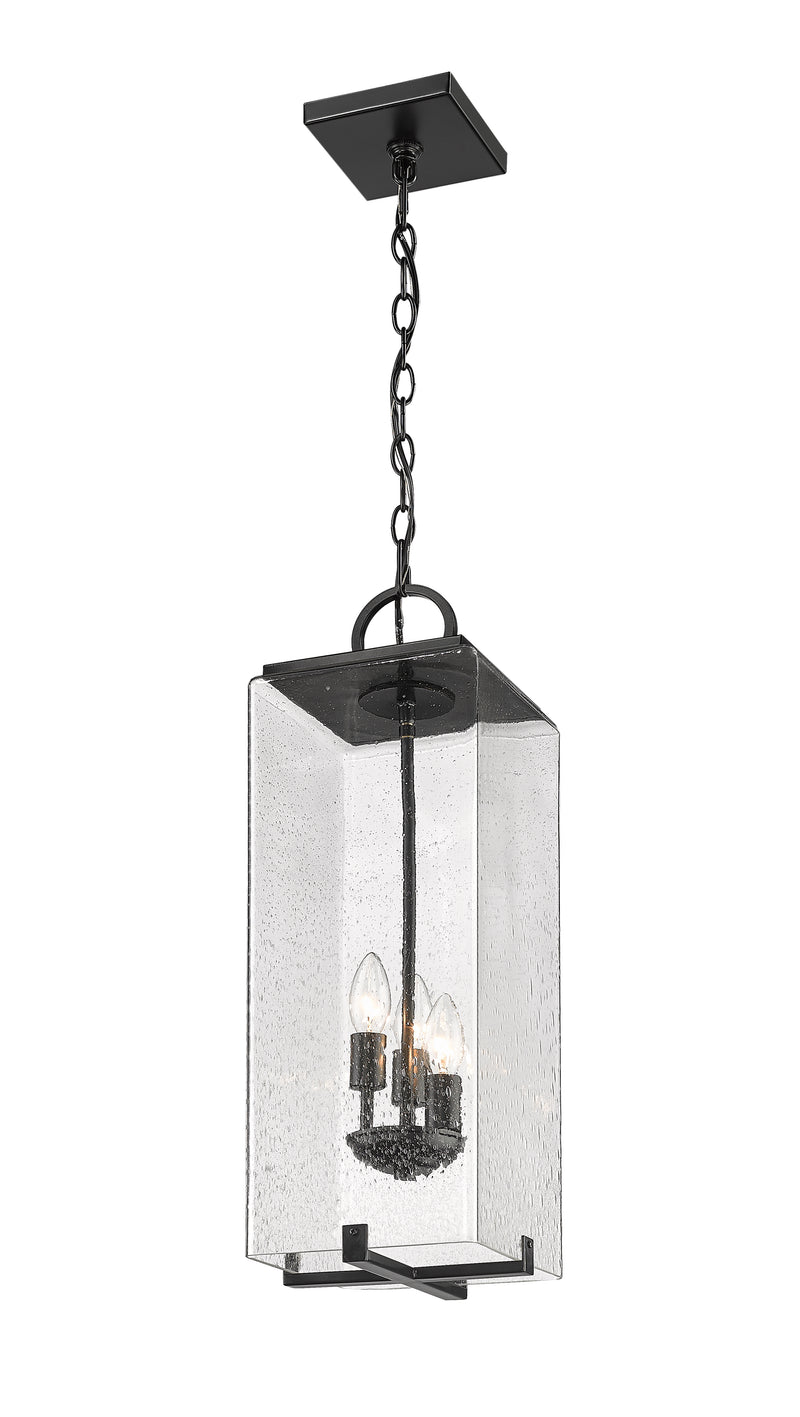 Sana 3 Light 8" Outdoor Chain Mount Ceiling Fixture in Clear Seedy