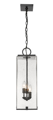Sana 3 Light 8" Outdoor Chain Mount Ceiling Fixture in Clear Seedy
