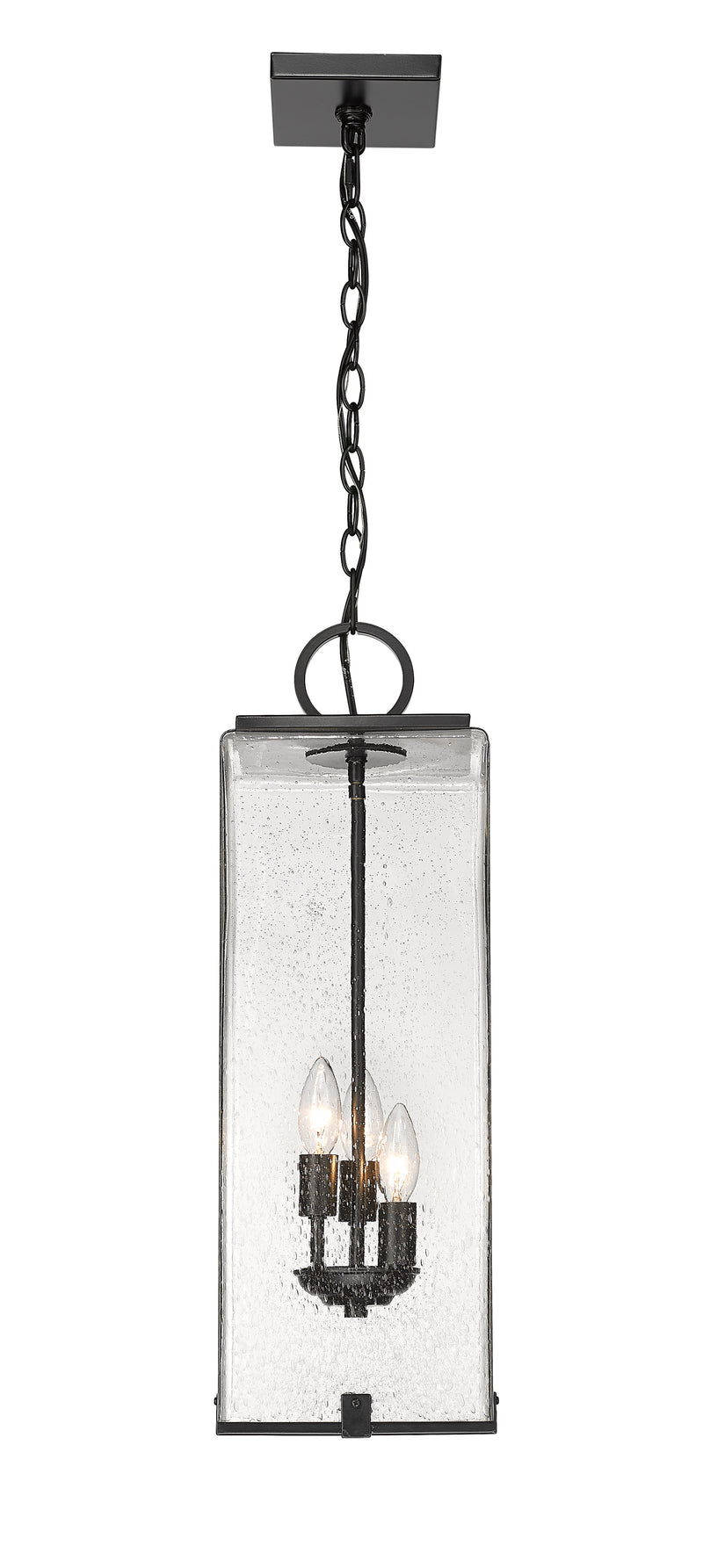 Sana 3 Light 8" Outdoor Chain Mount Ceiling Fixture in Clear Seedy