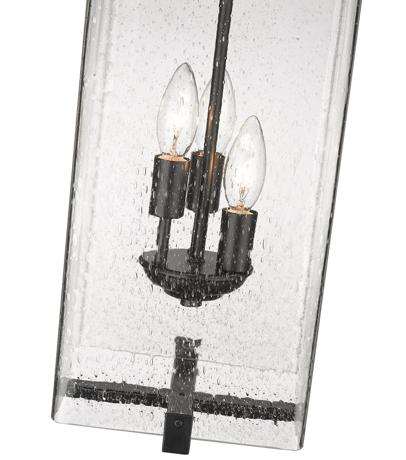 Sana 3 Light 8" Outdoor Chain Mount Ceiling Fixture in Clear Seedy