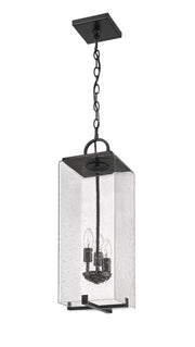 Sana 3 Light 8" Outdoor Chain Mount Ceiling Fixture in Clear Seedy