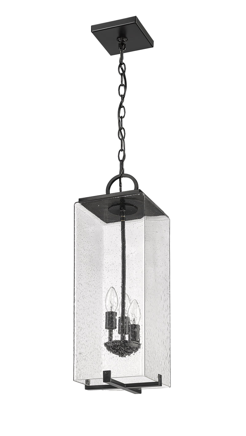 Sana 3 Light 8" Outdoor Chain Mount Ceiling Fixture in Clear Seedy
