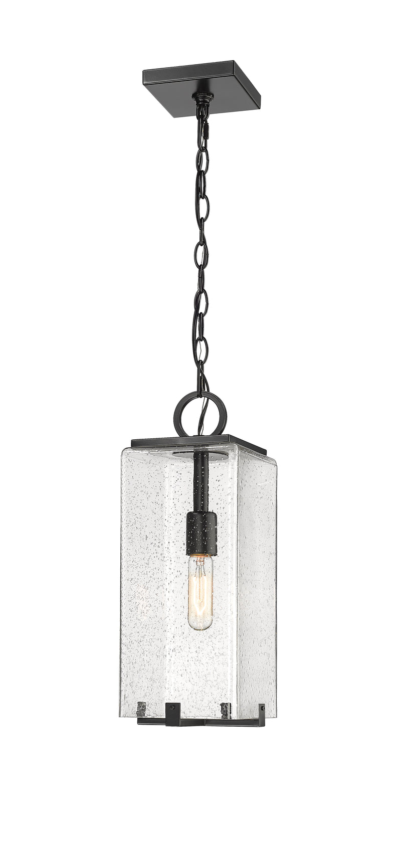 Sana 1 Light 6.75" Outdoor Chain Mount Ceiling Fixture in Clear Seedy