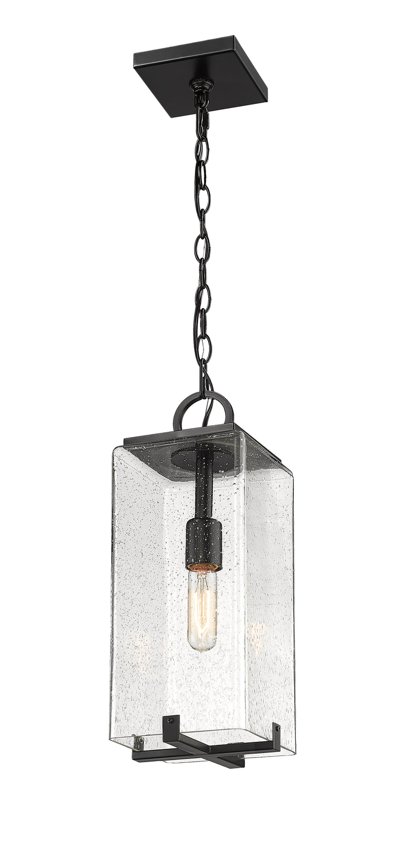 Sana 1 Light 6.75" Outdoor Chain Mount Ceiling Fixture in Clear Seedy