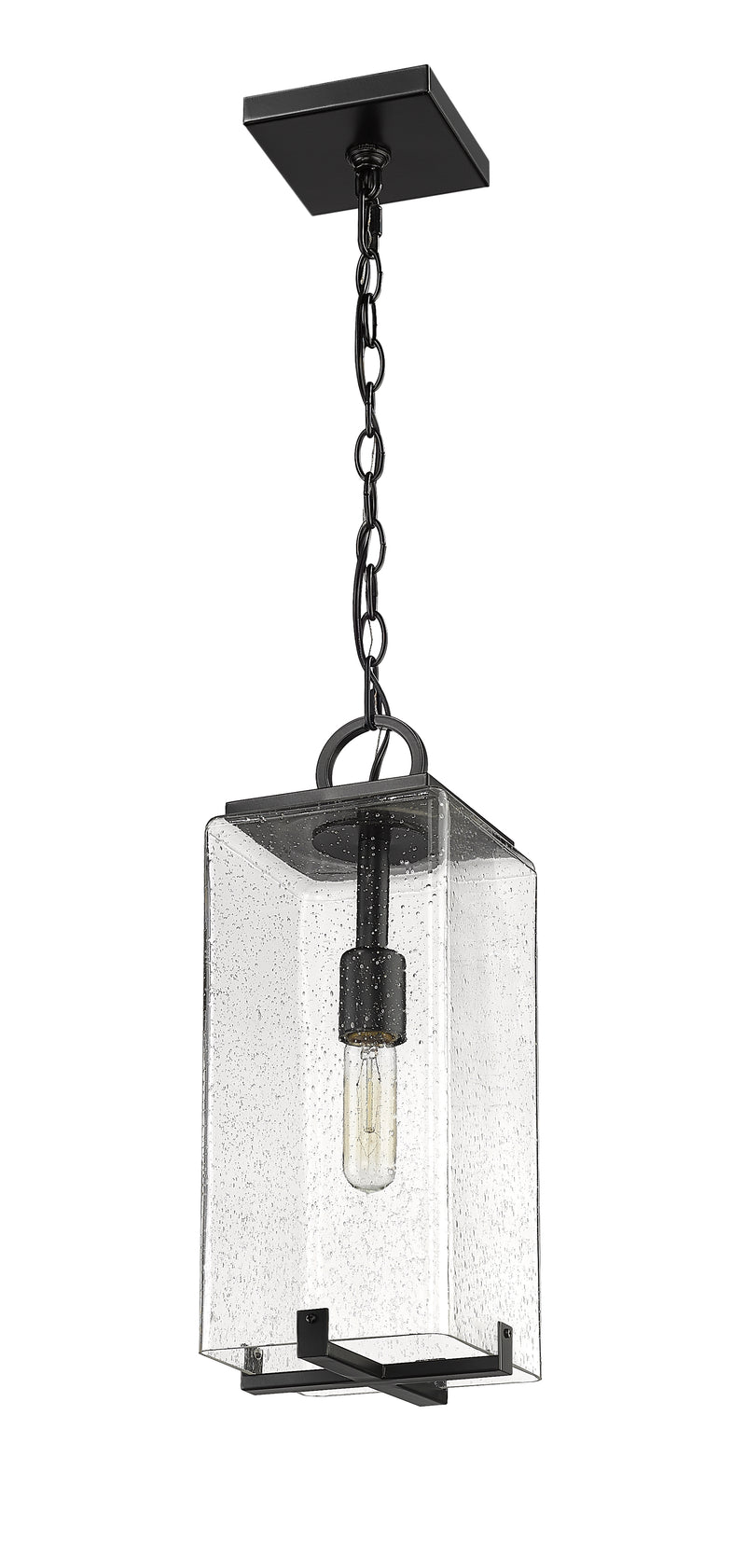 Sana 1 Light 6.75" Outdoor Chain Mount Ceiling Fixture in Clear Seedy
