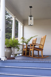 Sana 1 Light 6.75" Outdoor Chain Mount Ceiling Fixture in Clear Seedy in a room setting
