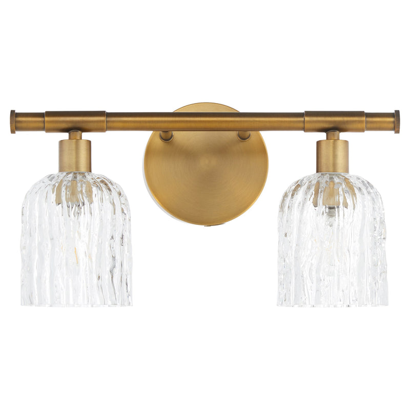 Meriam 2 Light Vanity Light in Brushed Brass