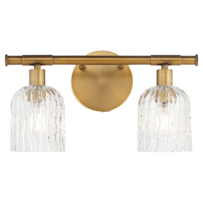 Meriam 2 Light Vanity Light in Brushed Brass