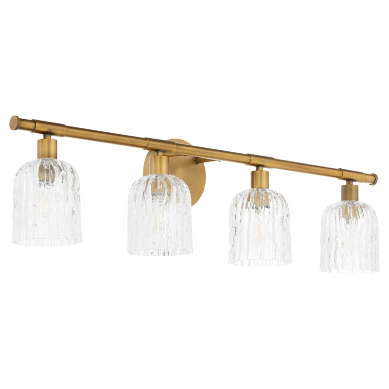 Meriam 4 Light Vanity Light in Brushed Brass