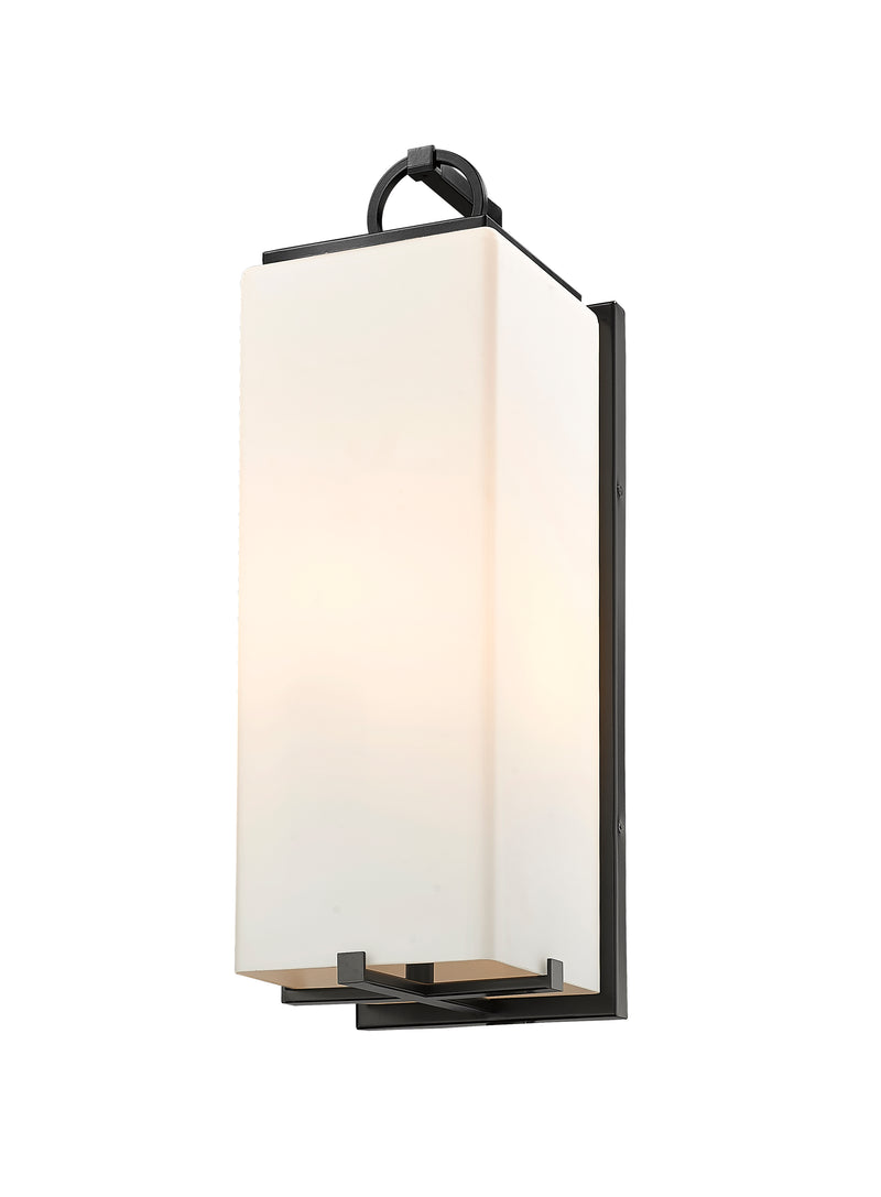 Sana 3 Light Outdoor Wall Light in White Opal