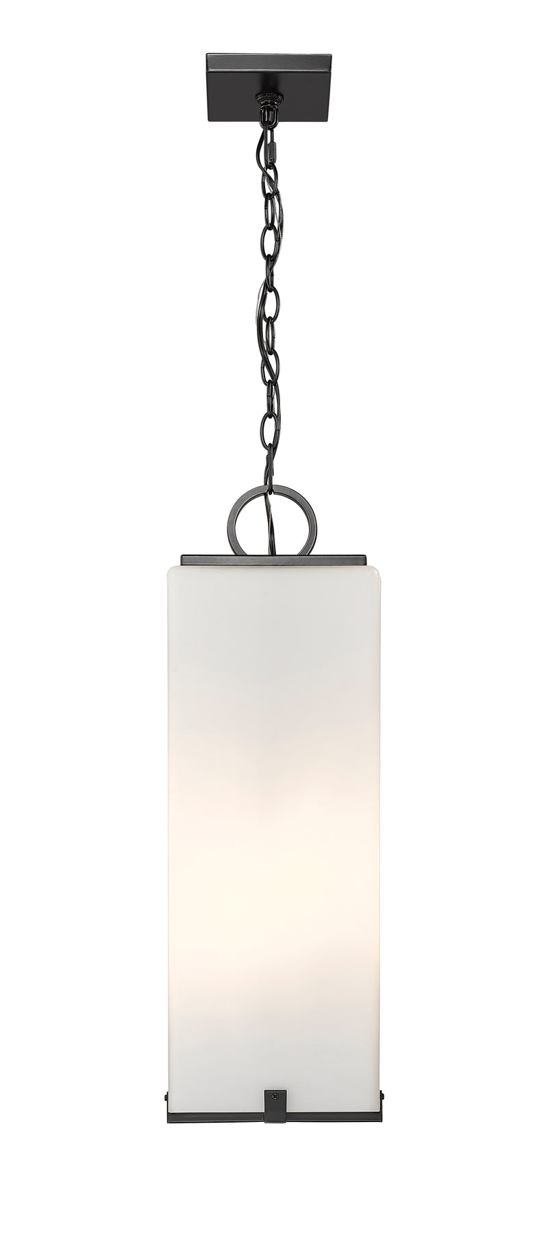 Sana 3 Light 8" Outdoor Chain Mount Ceiling Fixture in White Opal