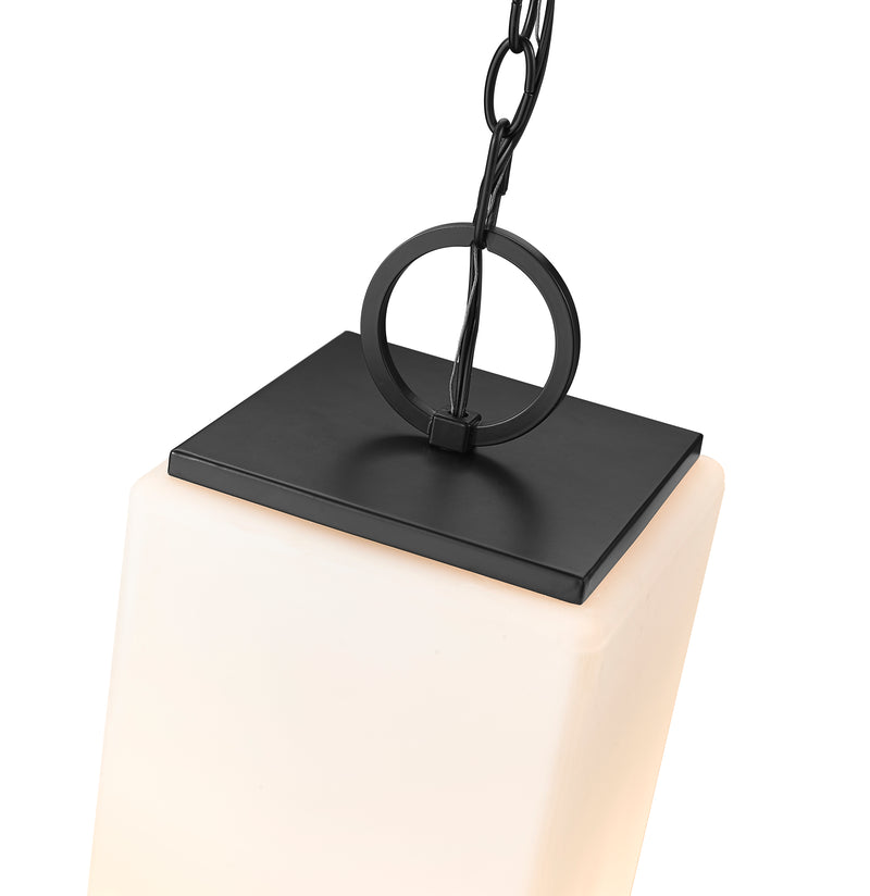 Sana 3 Light 8" Outdoor Chain Mount Ceiling Fixture in White Opal