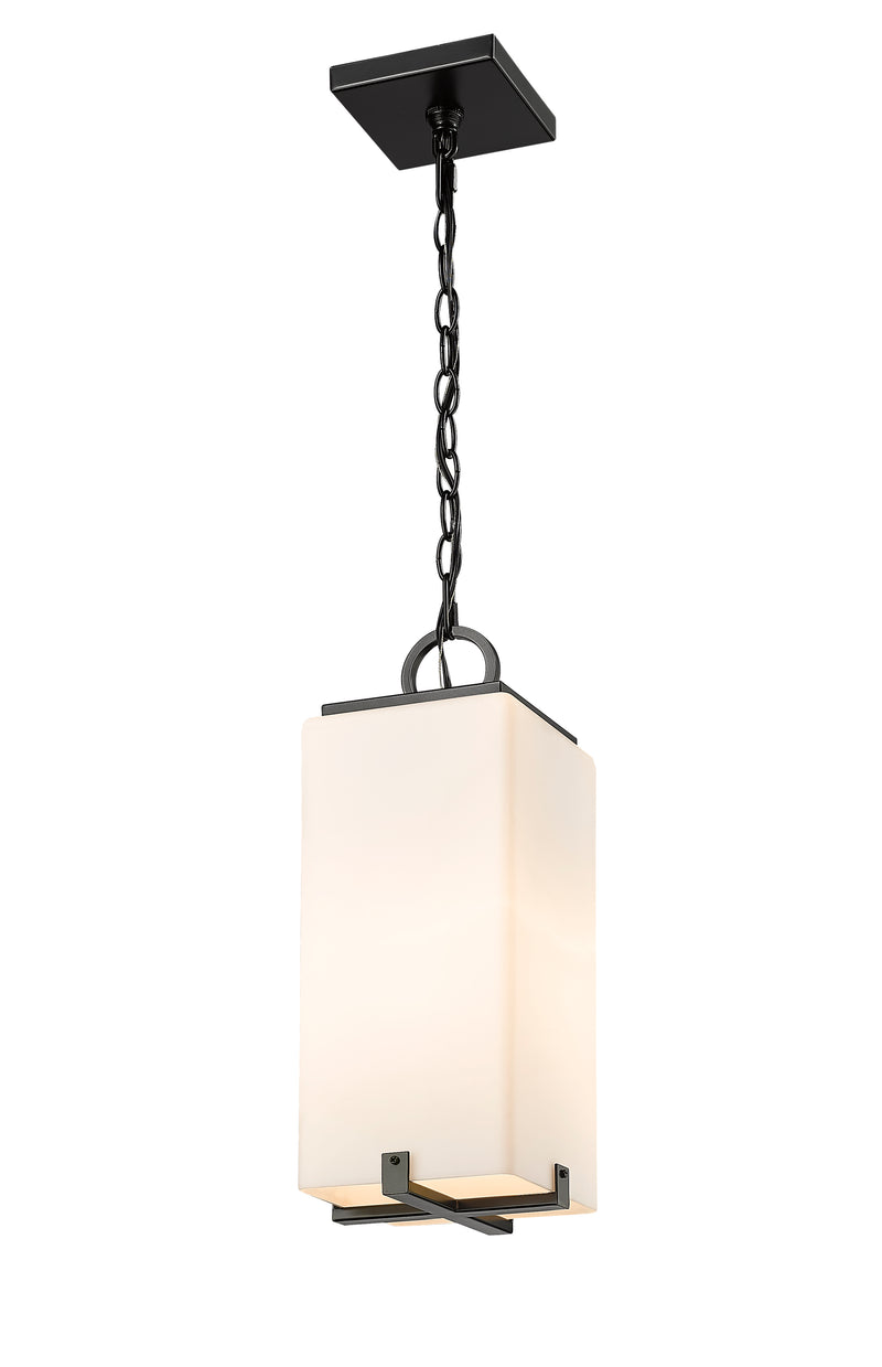 Sana 1 Light 6.75" Outdoor Chain Mount Ceiling Fixture in White Opal