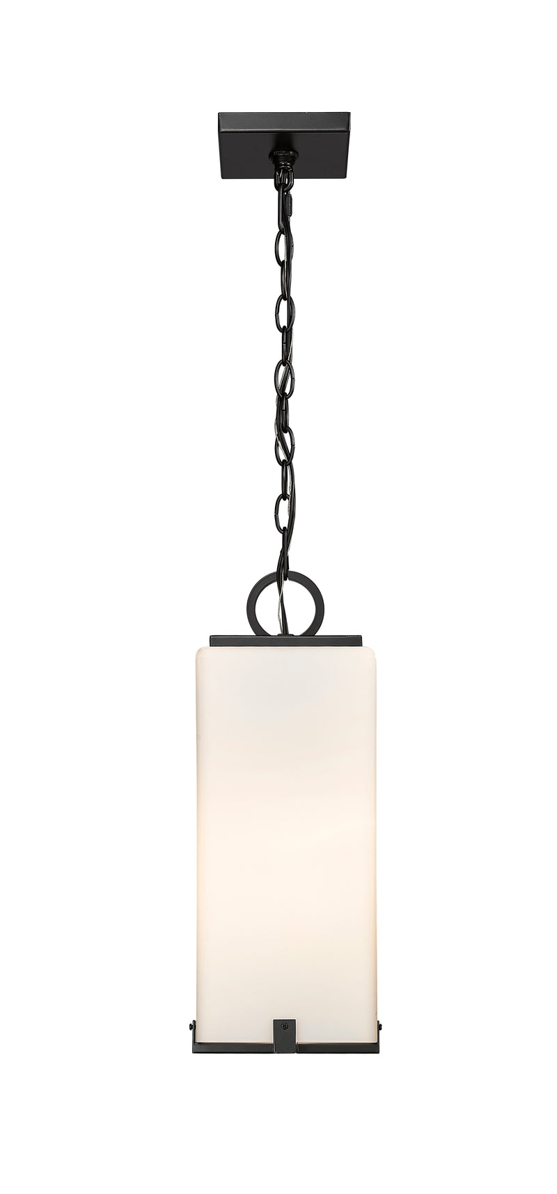 Sana 1 Light 6.75" Outdoor Chain Mount Ceiling Fixture in White Opal