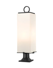Sana 3 Light 8.25" Outdoor Post Mount Fixture, 26.5" Tall Lantern, White Opal Glass in White Opal, Pier Mount, 6" Base