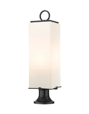 Sana 3 Light 8.25" Outdoor Post Mount Fixture, 26.5" Tall Lantern, White Opal Glass in White Opal, Pier Mount, 6.25" Base