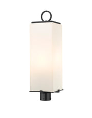 Sana 3 Light 8.25" Outdoor Post Mount Fixture, 26.5" Tall Lantern, White Opal Glass in White Opal, Post Top Only, Round Fitter