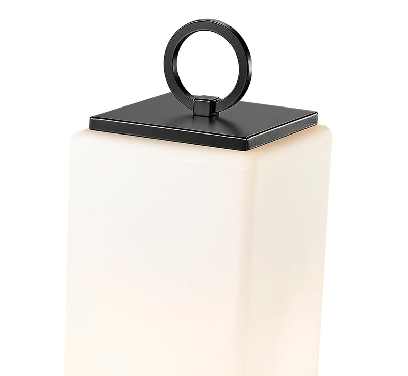 Sana 3 Light 8.25" Outdoor Post Mount Fixture, 26.5" Tall Lantern, White Opal Glass in White Opal, Post Top Only, Round Fitter