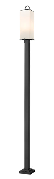 Sana 3 Light 8.25" Outdoor Post Mount Fixture, 26.5" Tall Lantern, White Opal Glass in White Opal, 96" Square Post