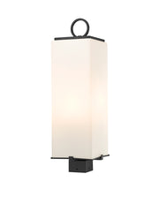 Sana 3 Light 8.25" Outdoor Post Mount Fixture, 26.5" Tall Lantern, White Opal Glass in White Opal, Post Top Only, Square Fitter