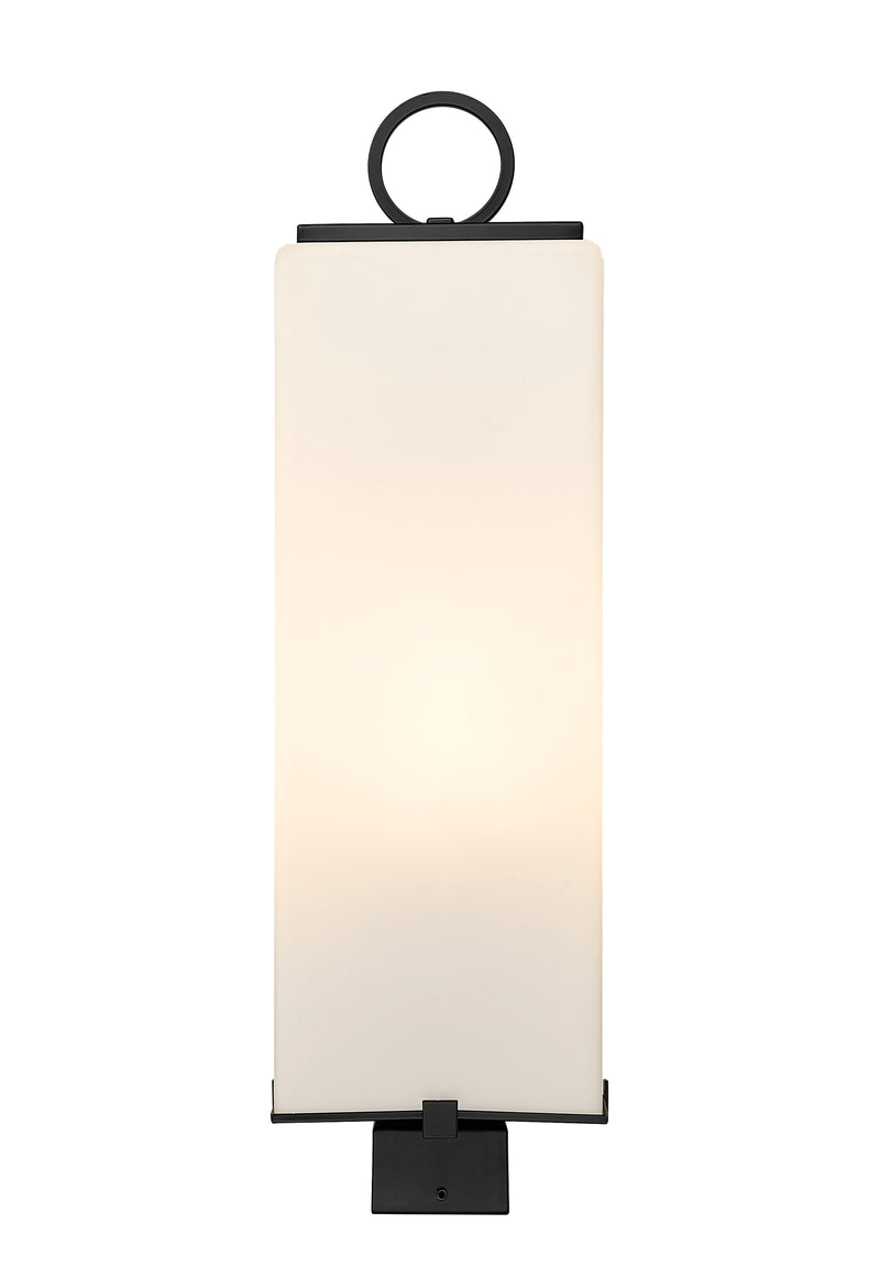 Sana 3 Light 8.25" Outdoor Post Mount Fixture, 26.5" Tall Lantern, White Opal Glass in White Opal, Post Top Only, Square Fitter