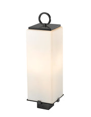 Sana 3 Light 8.25" Outdoor Post Mount Fixture, 26.5" Tall Lantern, White Opal Glass in White Opal, Post Top Only, Square Fitter